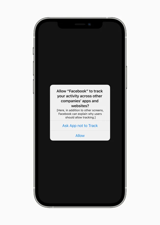 Прозорецът на App Tracking Transparency в iOS
