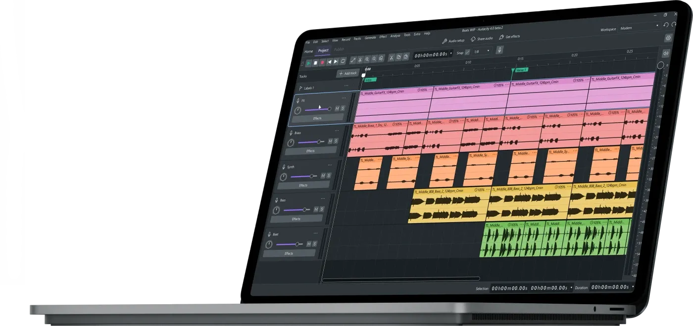 Audacity 4.0: нов интерфейс и нов модел на клипове