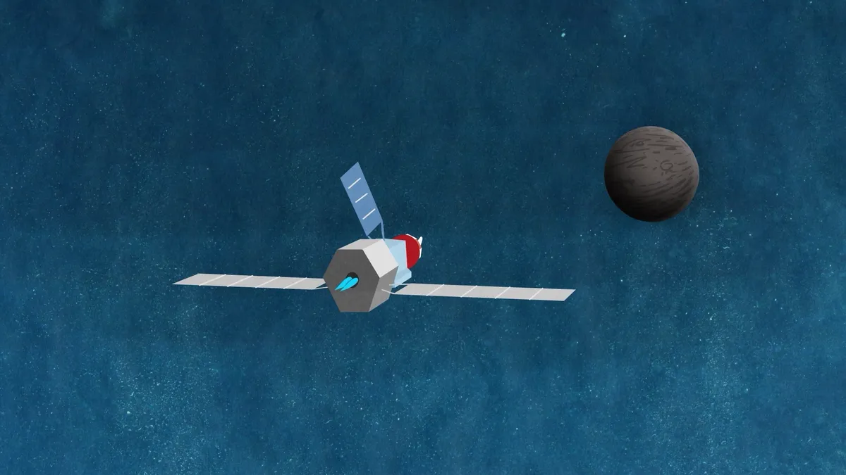 Илюстрация на BepiColombo по пътя към Меркурий