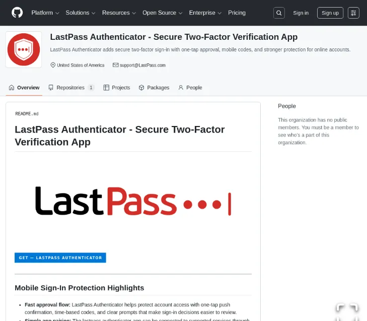 Фалшивата GitHub страница за изтегляне на LastPass Authenticator
