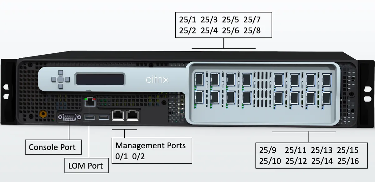 NetScaler MPX 15000 — преден панел на 2U модел от същата продуктова линия