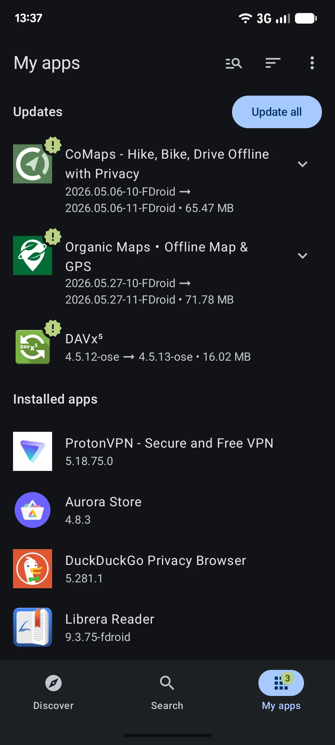 Екранът My Apps в новата версия