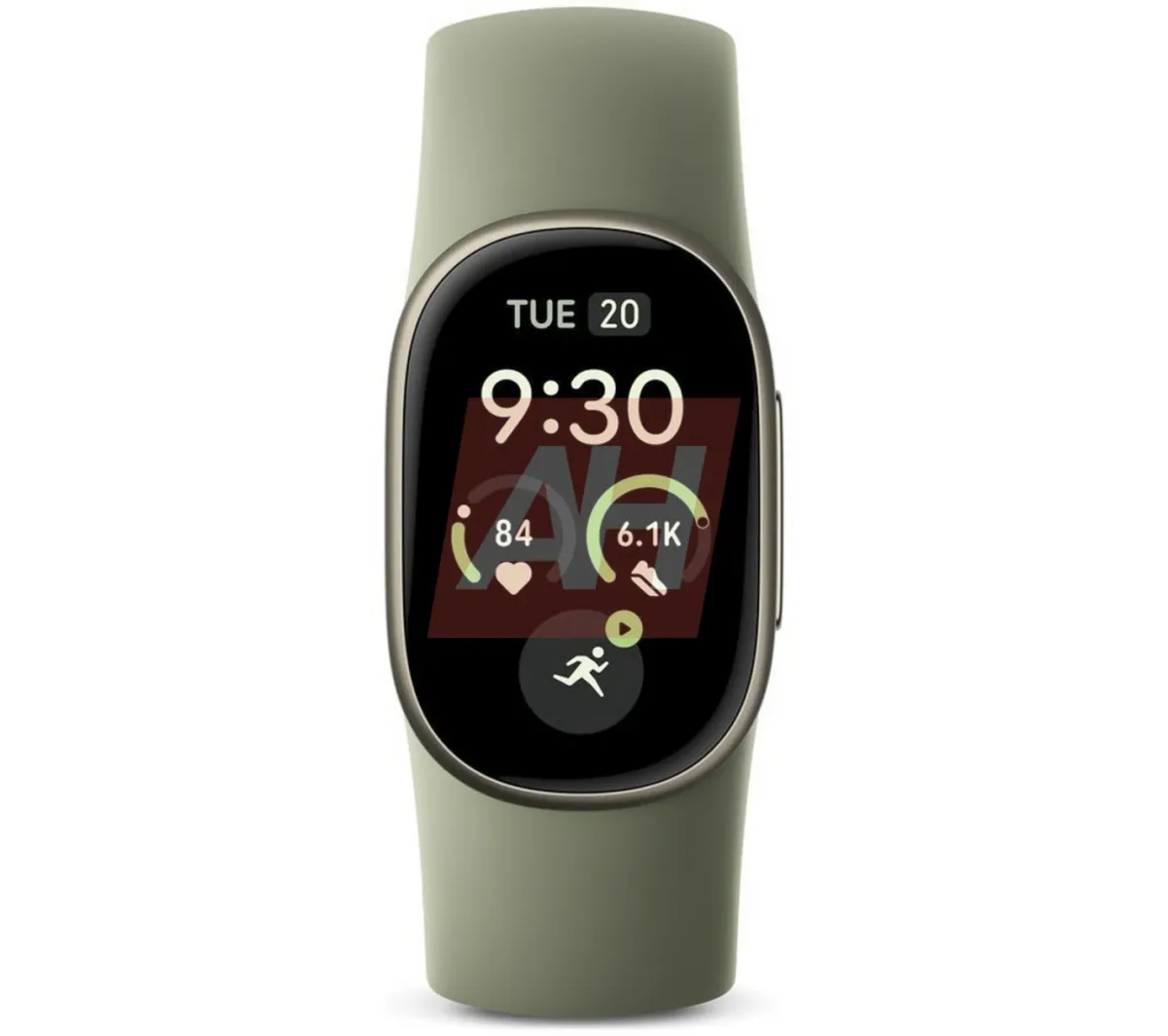 Рекламен рендер на Fitbit Edge с изпъкнал извит екран