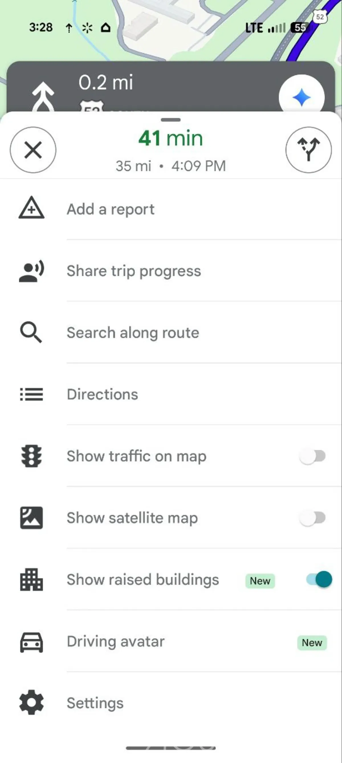 Google Maps с 3D сгради и осветени ленти в Android Auto