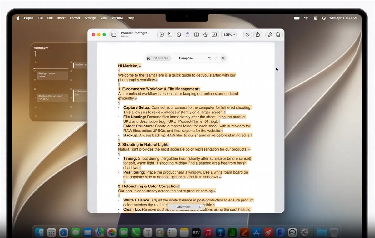 Новият интерфейс на macOS 27 Golden Gate със Siri AI