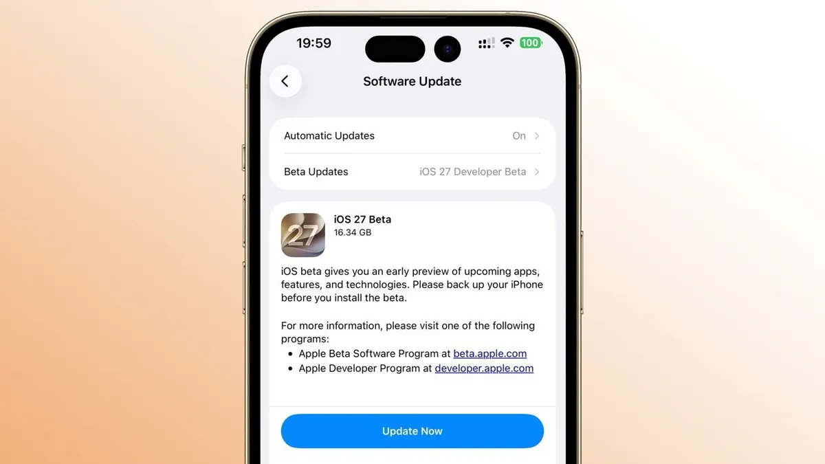 iOS 27 върху iPhone по време на бета цикъла