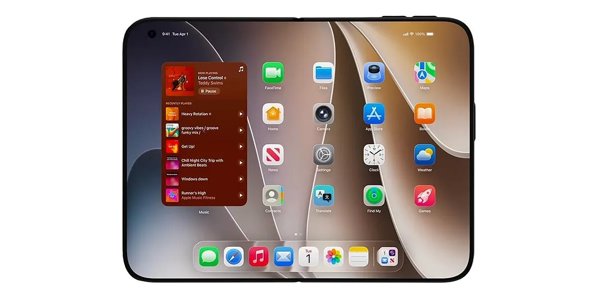 Изтекъл рендер на сгъваемия iPhone