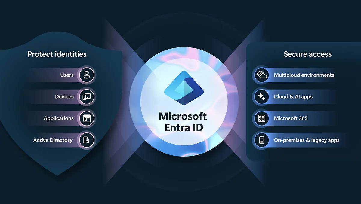 Схема на Microsoft Entra ID: удостоверяване и условен достъп до приложенията
