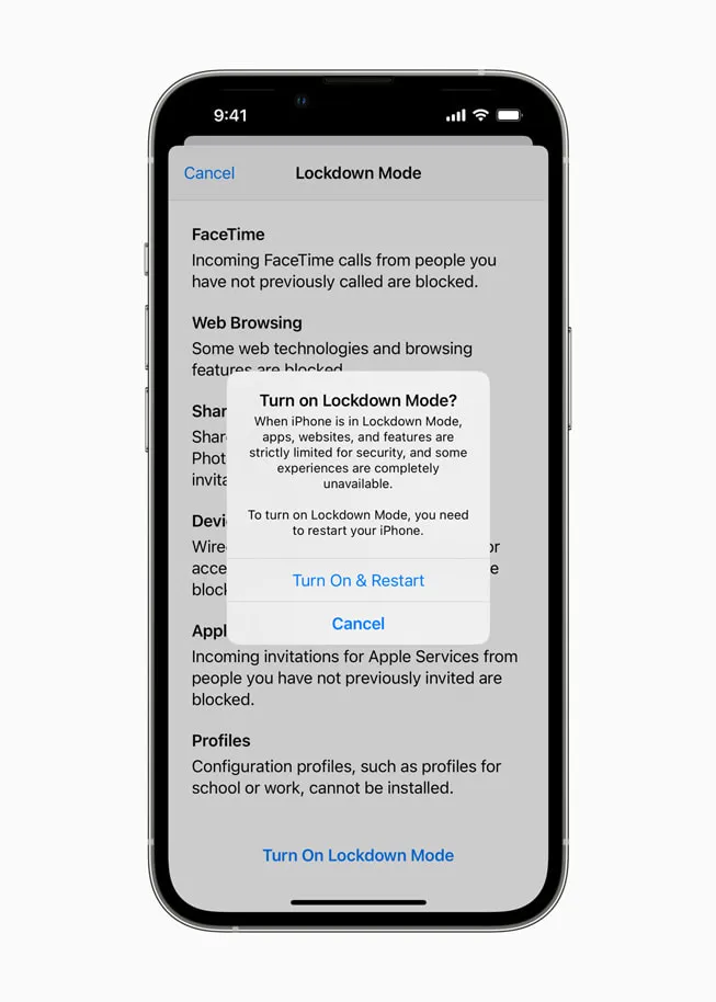Lockdown Mode в iOS блокира част от функциите, които шпионският софтуер използва