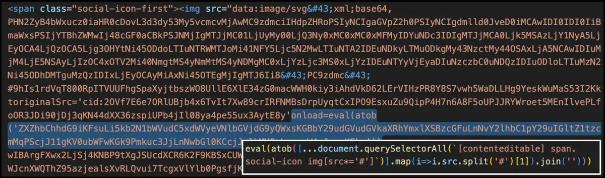 Част от JavaScript loader-а на OWAReaper