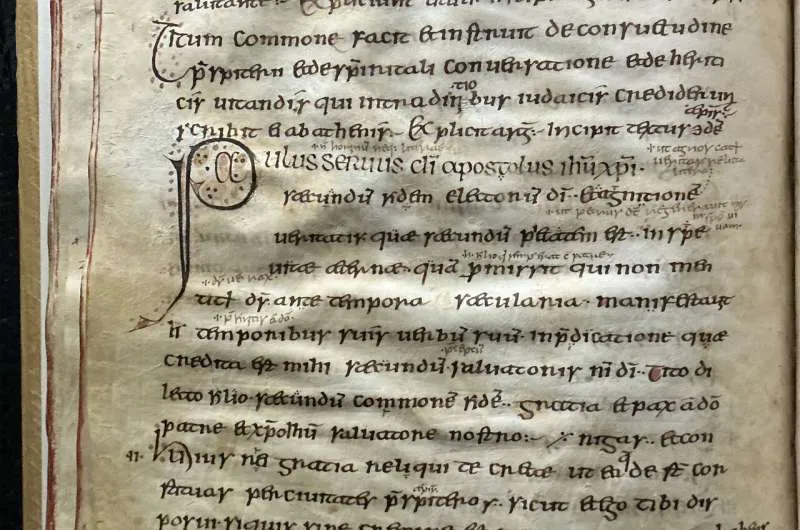 Лист от Посланията на св. Павел, Ирландия или Нортумбрия, 700–800 г.