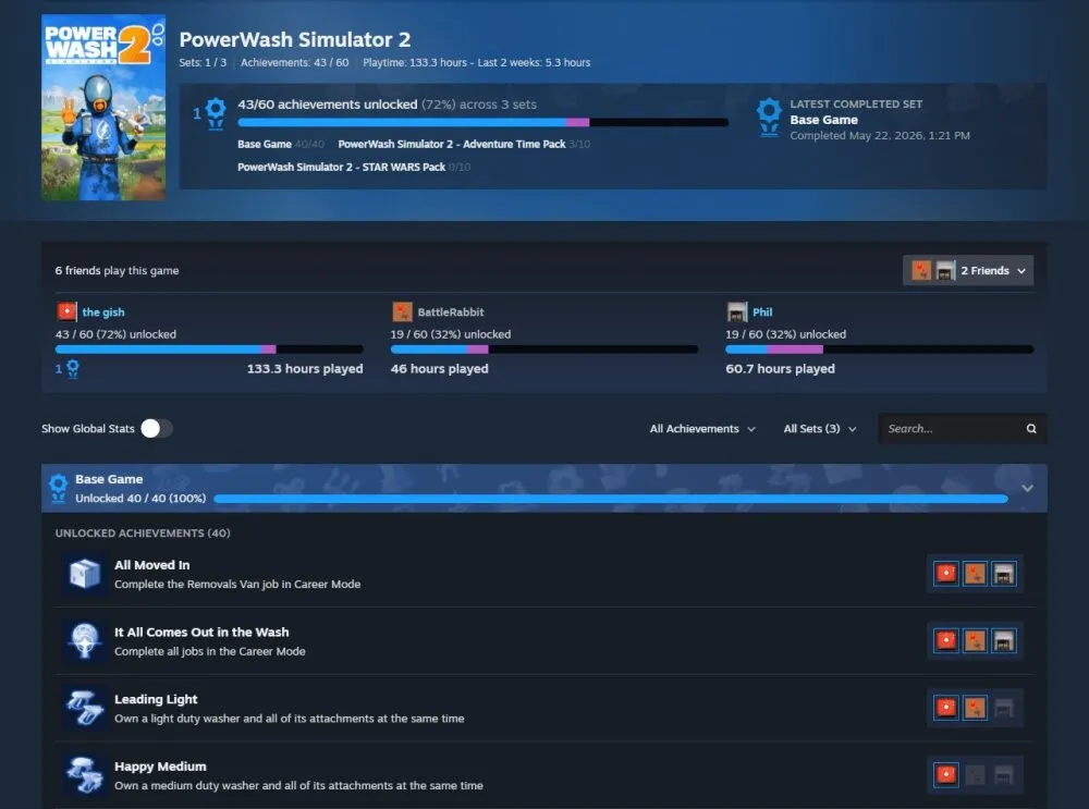 Steam Achievement Sets групира постиженията в отделни комплекти