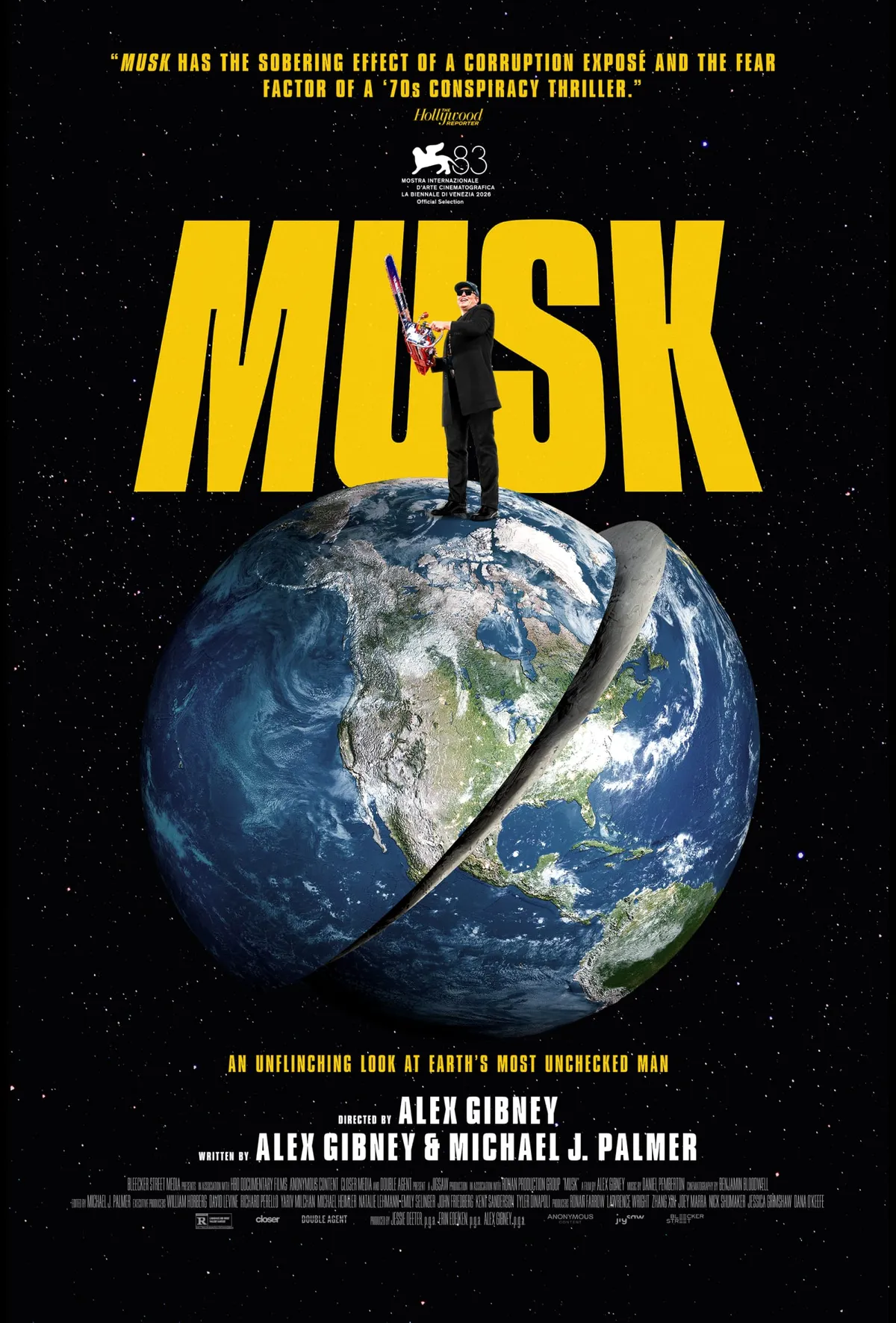 Официалният плакат на документалния филм Musk