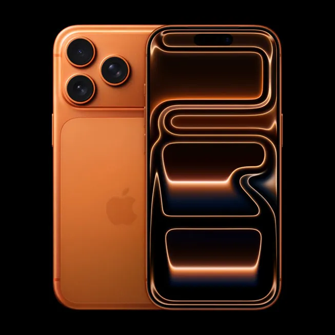 iPhone 17 Pro в цвят cosmic orange