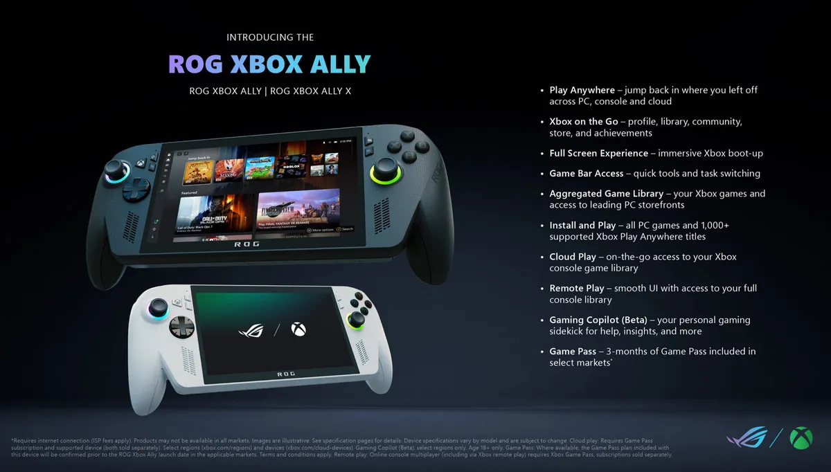 ROG Xbox Ally и ROG Xbox Ally X — спецификации на двата модела